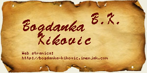 Bogdanka Kiković vizit kartica
